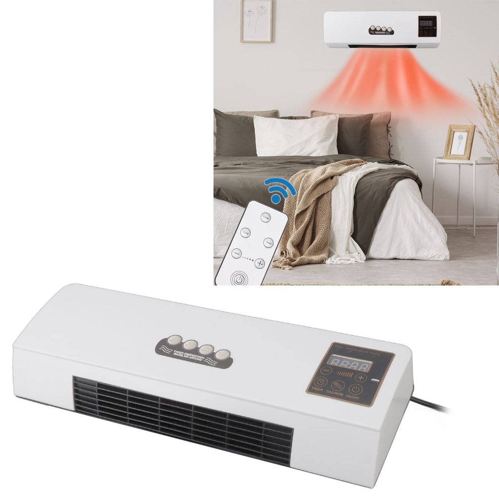 1800W Electric Space Heater for Indoor with Remote Wall Mounted Heater Fan Combo Low Noise Timing Function for Home Office 220V Prise UA