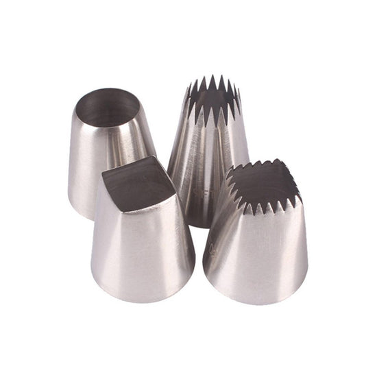 4PCS Cake Decorated Nozzle Set Stainless Steel Piping Nozzle DIY Cake Decorating Tips - Flavour Fushion Cooking Shop