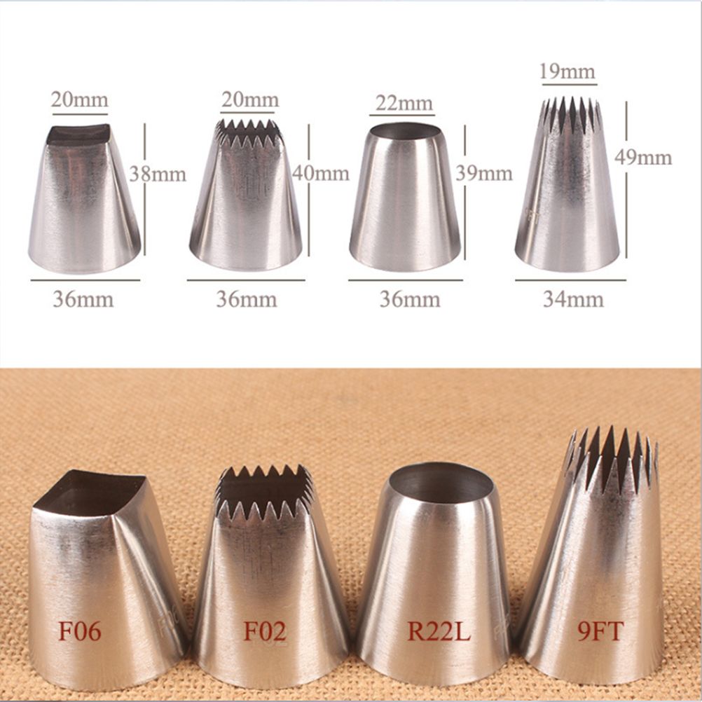 4PCS Cake Decorated Nozzle Set Stainless Steel Piping Nozzle DIY Cake Decorating Tips - Flavour Fushion Cooking Shop