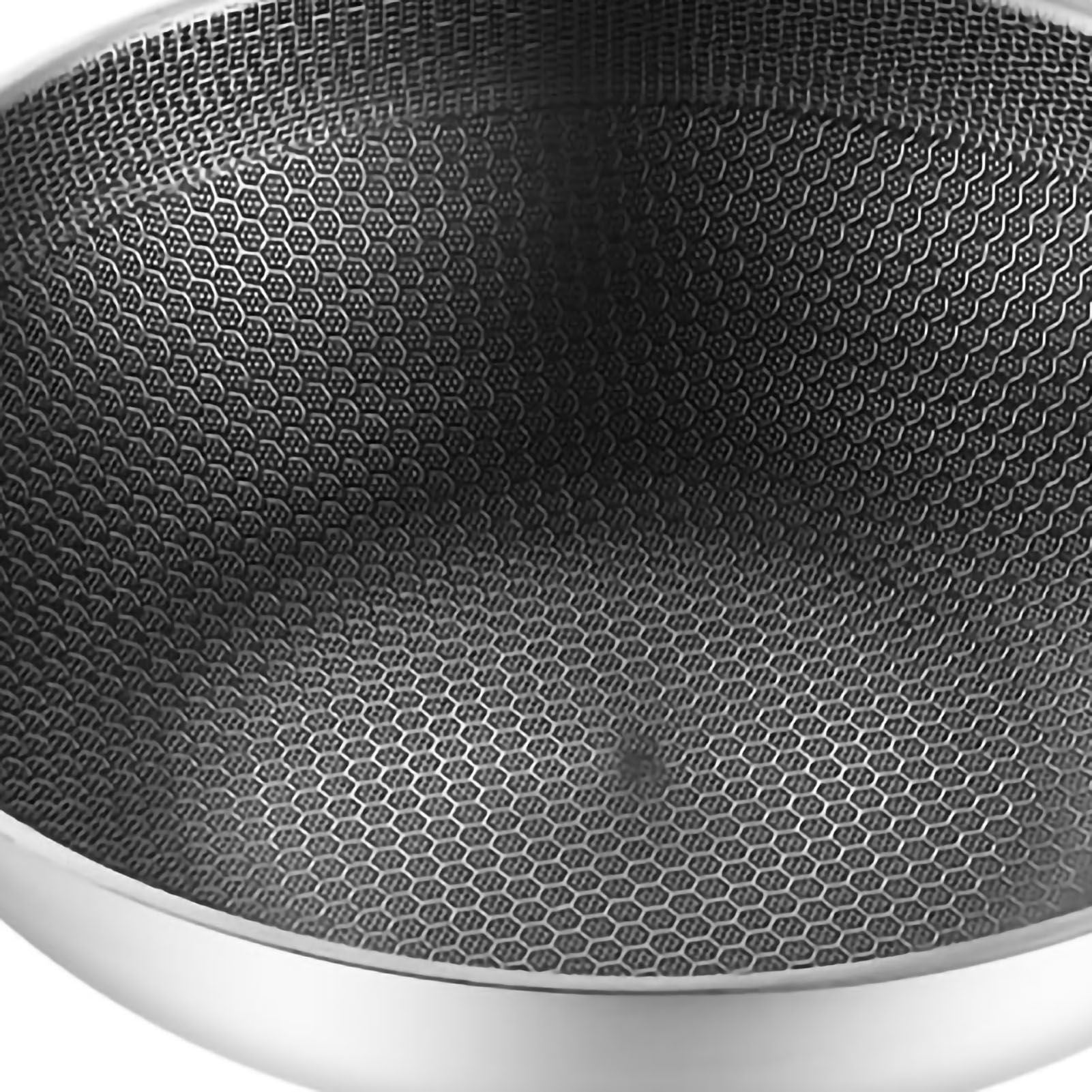Stainless Steel Wok Pan Double Sided Honeycomb 3 Layer 32cm/12.6in (No Lid and No Ears)