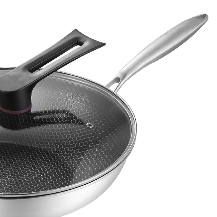 Stainless Steel Wok Pan Double Sided Honeycomb 3 Layer 32cm/12.6in (with Lid and No Ears) - Flavour Fushion Cooking Shop