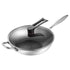 Stainless Steel Wok Pan Double Sided Honeycomb 3 Layer 32cm/12.6in (with Cover and Ears) - Flavour Fushion Cooking Shop