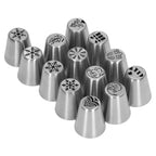 13pcs Christmas Flower Frosting Tips Nozzles Stainless Steel DIY Cake Decorating Tips for Cupcake Decoration