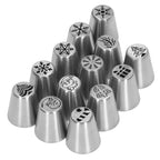 13pcs Christmas Flower Frosting Tips Nozzles Stainless Steel DIY Cake Decorating Tips for Cupcake Decoration