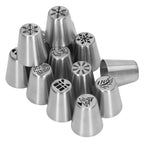 13pcs Christmas Flower Frosting Tips Nozzles Stainless Steel DIY Cake Decorating Tips for Cupcake Decoration