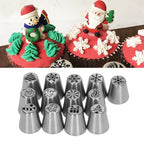 13pcs Christmas Flower Frosting Tips Nozzles Stainless Steel DIY Cake Decorating Tips for Cupcake Decoration