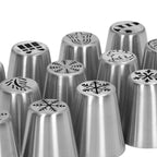 13pcs Christmas Flower Frosting Tips Nozzles Stainless Steel DIY Cake Decorating Tips for Cupcake Decoration