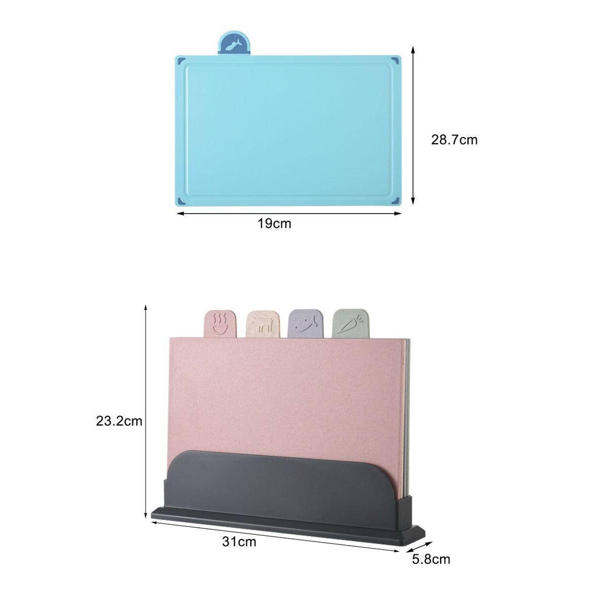 4 Pcs Creative Complementary Food Special Wheat Straw Cutting Board PP Plastic Cutting Board Cutting Board - Flavour Fushion Cooking Shop