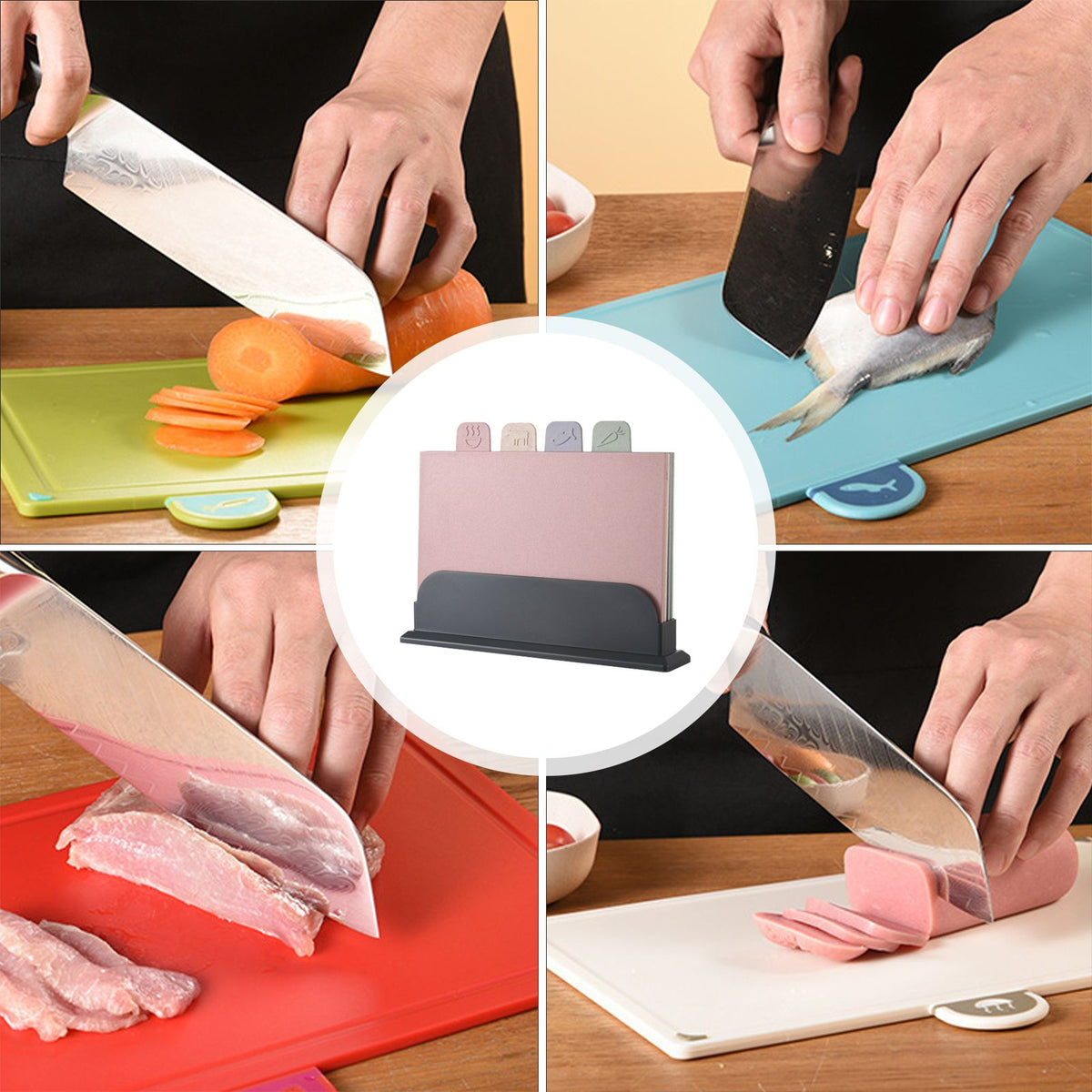 4 Pcs Creative Complementary Food Special Wheat Straw Cutting Board PP Plastic Cutting Board Cutting Board - Flavour Fushion Cooking Shop