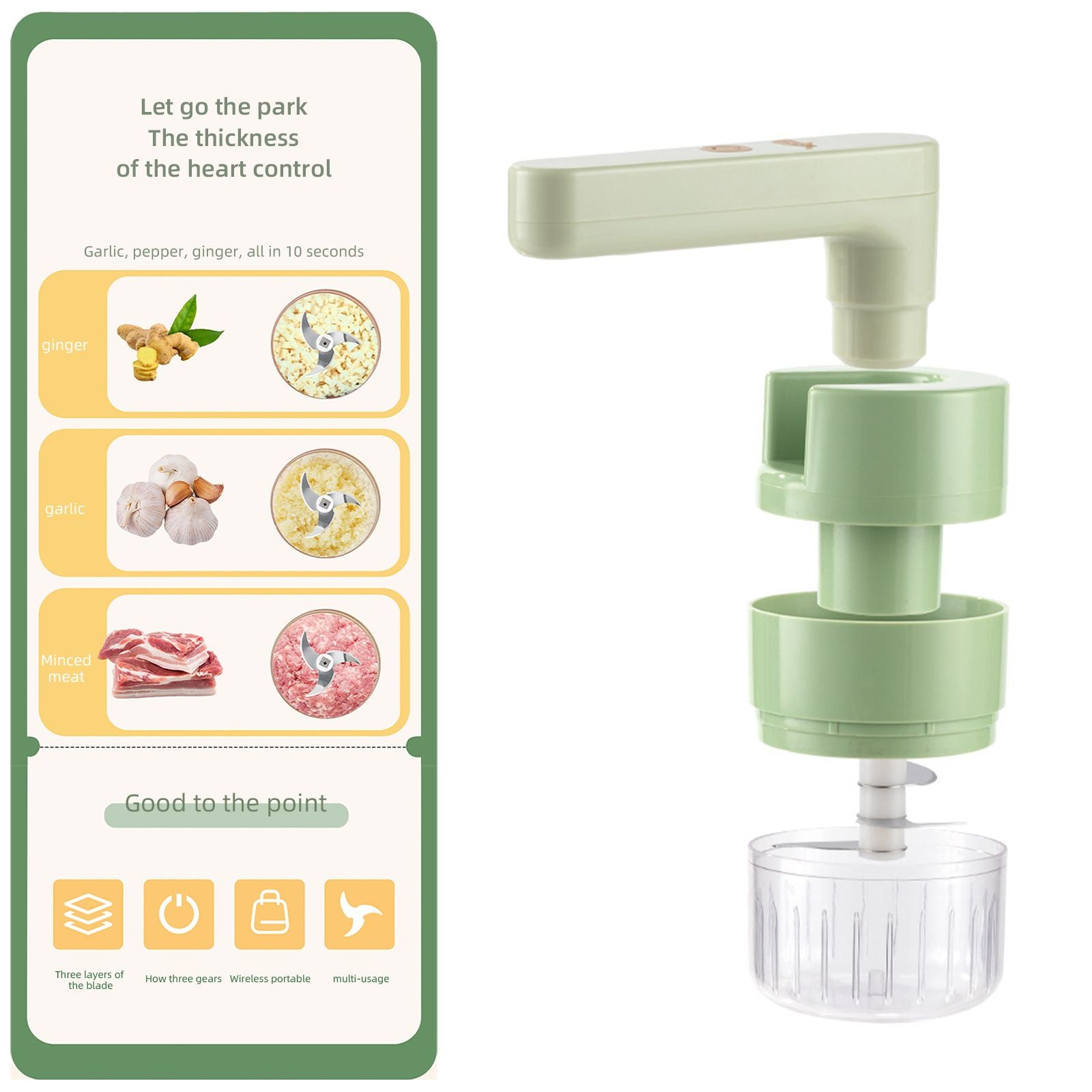 6 In1 Garlic Beater Wireless Garlic Masher Multifunctional Mini Handheld Small Whisk Garlic Masher Home Electric Garlic Masher