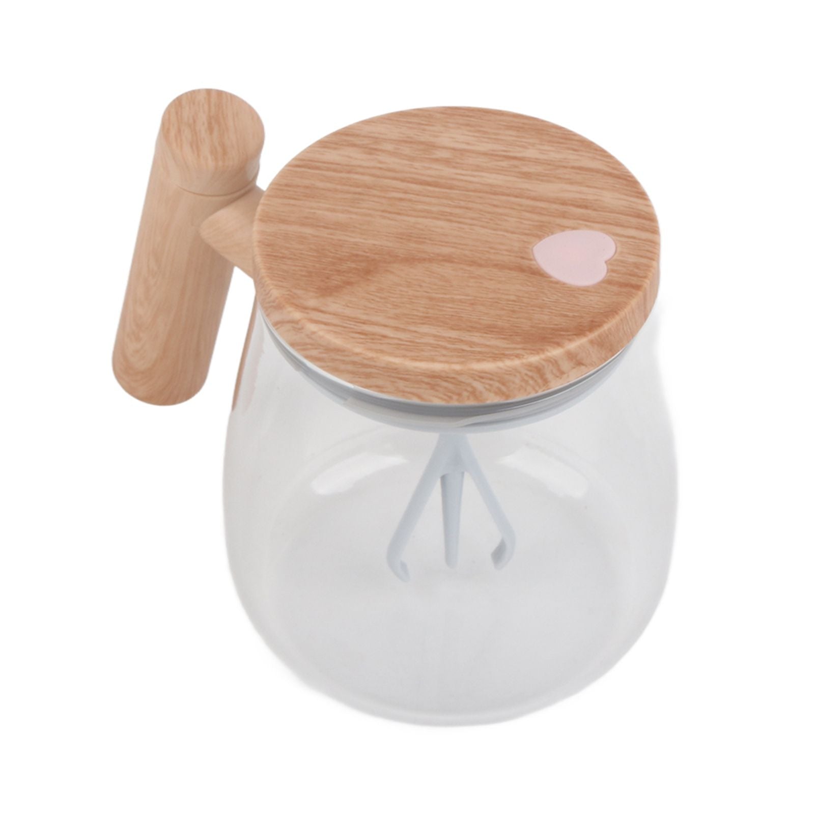 Automatic Stirring Coffee Mug with Transparent Lid Beige White 350ml 400mAh IPX6 Type C Touch Switch Electric Mixing Cup for Coffee Milk