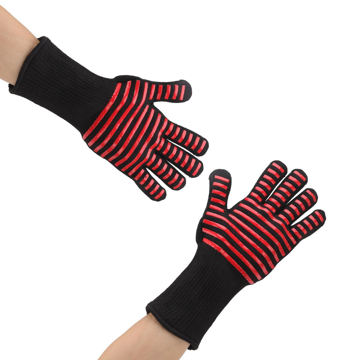 2PCS BBQ Fire Gloves Flame Retardant High Temperature Resistant Microwave Oven Gloves for Industrial - Flavour Fushion Cooking Shop