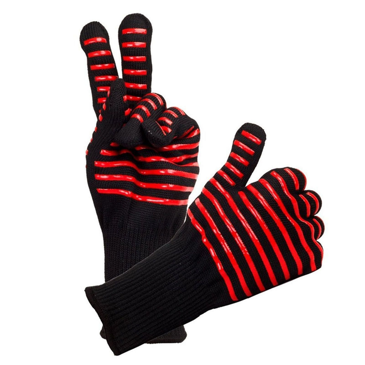 2PCS BBQ Fire Gloves Flame Retardant High Temperature Resistant Microwave Oven Gloves for Industrial - Flavour Fushion Cooking Shop