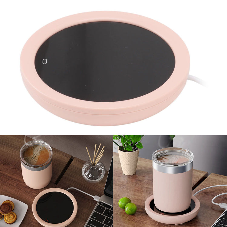USB Coffee Mug Warmer Electric Gravity Switch 55 Celsius Degree Milk Heating Plate for Office Pink - Flavour Fushion Cooking Shop