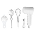 Cordless Electric Hand Mixer USB Rechargable Handheld Eggbeater Electric Milk Frother with 2 Stir Sticks for Home White