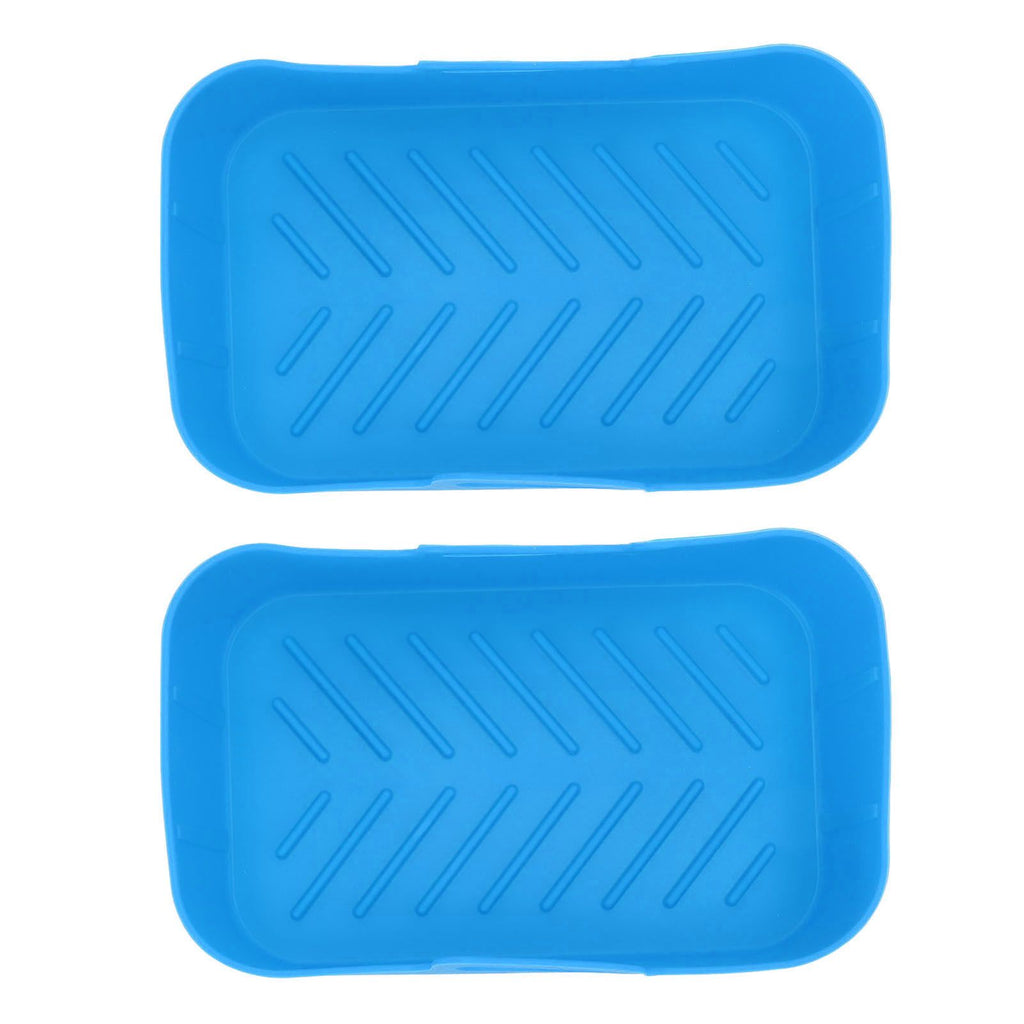 2pcs Fryer Silicone Basket Nonstick High Temperature Resistanc Fryer Liner with Brush for Ninja DZ201 Foodi 8QT Blue