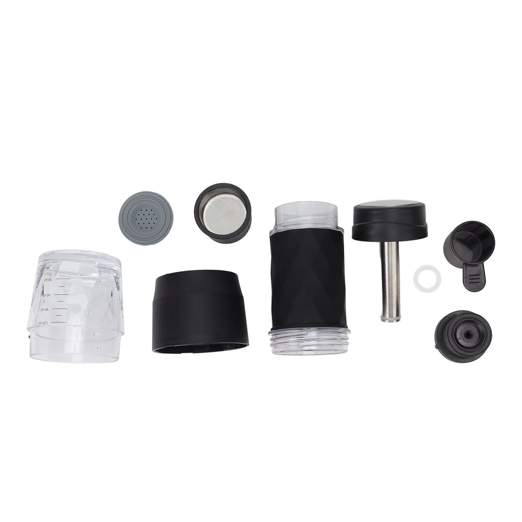 Maual Hand Coffee Maker Portable Travel Coffee Machine Compatible Ground Coffee and Coffee Capsule for Outdoor Black