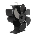 Stove Fan 6 Blades Greater Air Volume Low Noise Operation Wear Resistance Fireplace Fan Black L
