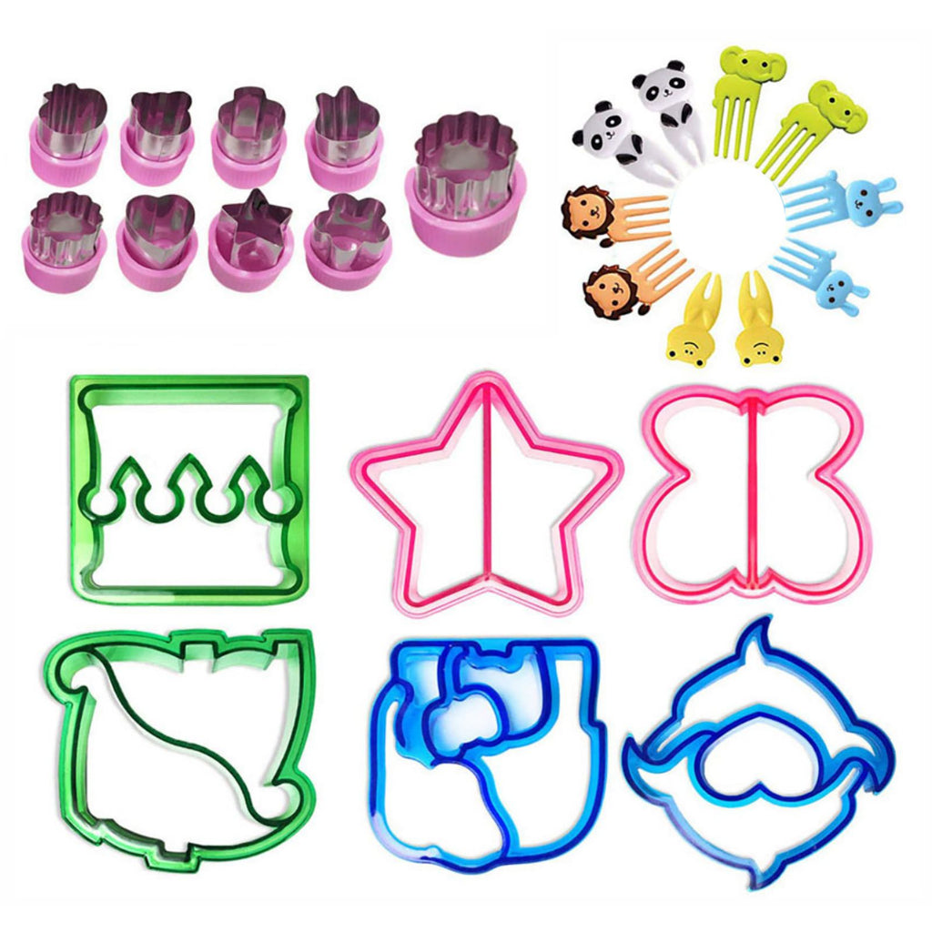 25Pcs Sandwich Cutters Set Safe Sandwiches Fruit Cookie Cutters for DIY Baking Kit