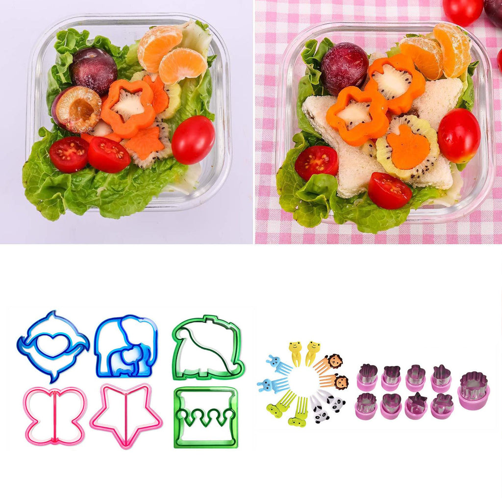 25Pcs Sandwich Cutters Set Safe Sandwiches Fruit Cookie Cutters for DIY Baking Kit