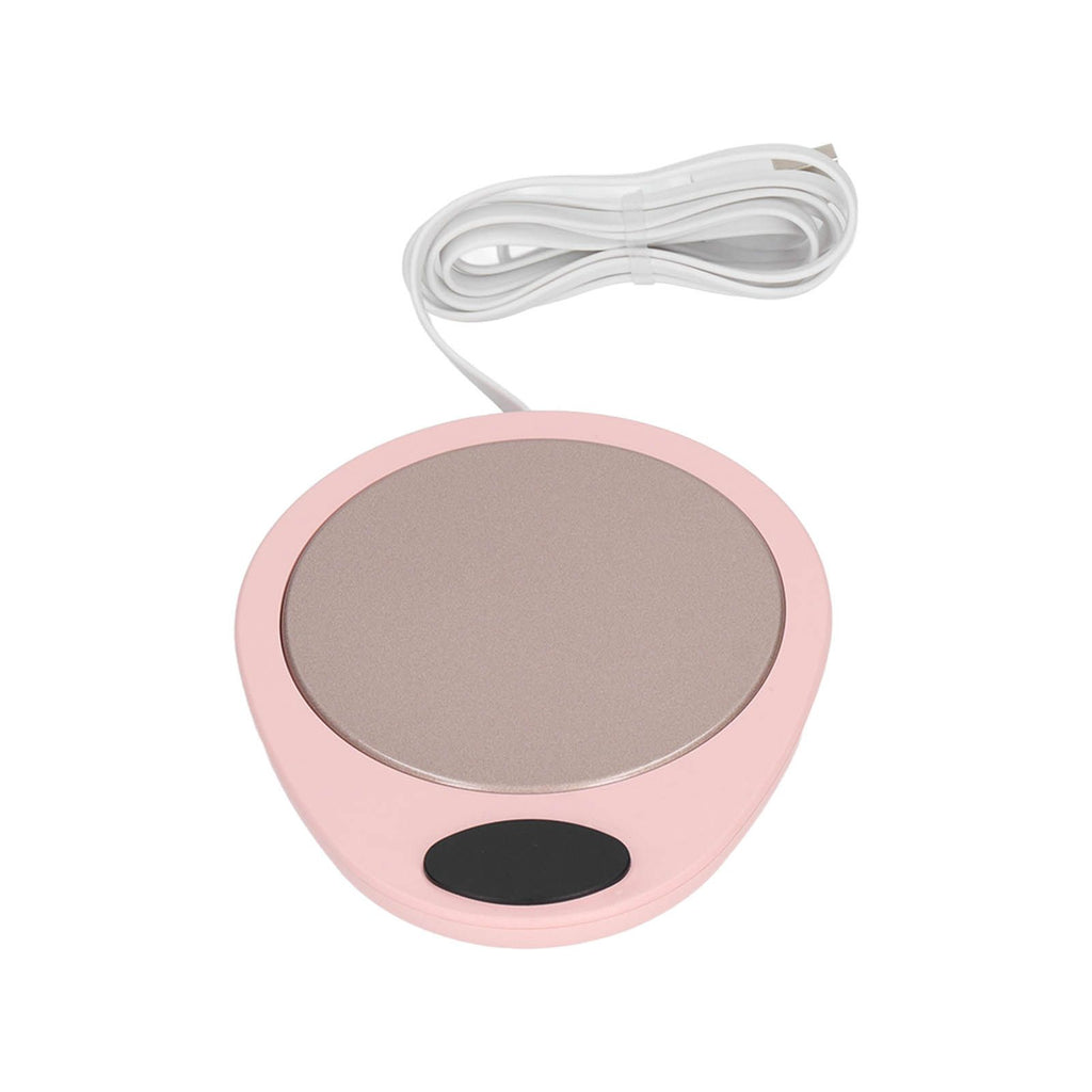 USB Mug Warmer Constant Temp Waterproof Adjustable Electric Beverage Heating Plate for Ceramic Coffee Cups Pink White