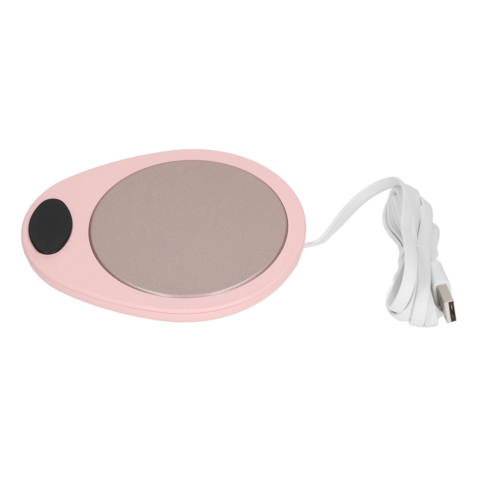 USB Mug Warmer Constant Temp Waterproof Adjustable Electric Beverage Heating Plate for Ceramic Coffee Cups Pink White