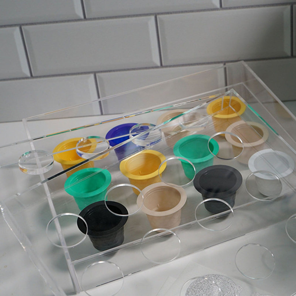 12 Holes Manual Coffee Capsules Filling Board Reusable Coffee Capsule Holder Rack with Coffee Tamper