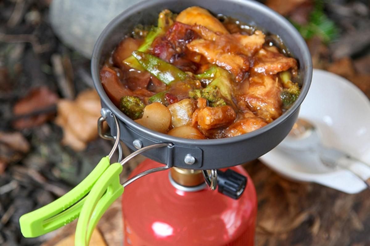 10-Piece Camping Cookware Mess Kit – Green - Flavour Fushion Cooking Shop