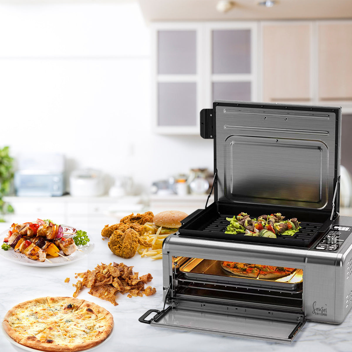 Kitchen Couture 9-In-1 Sensei XL Flip Air Fryer Oven Grill Stainless Steel - Flavour Fushion Cooking Shop