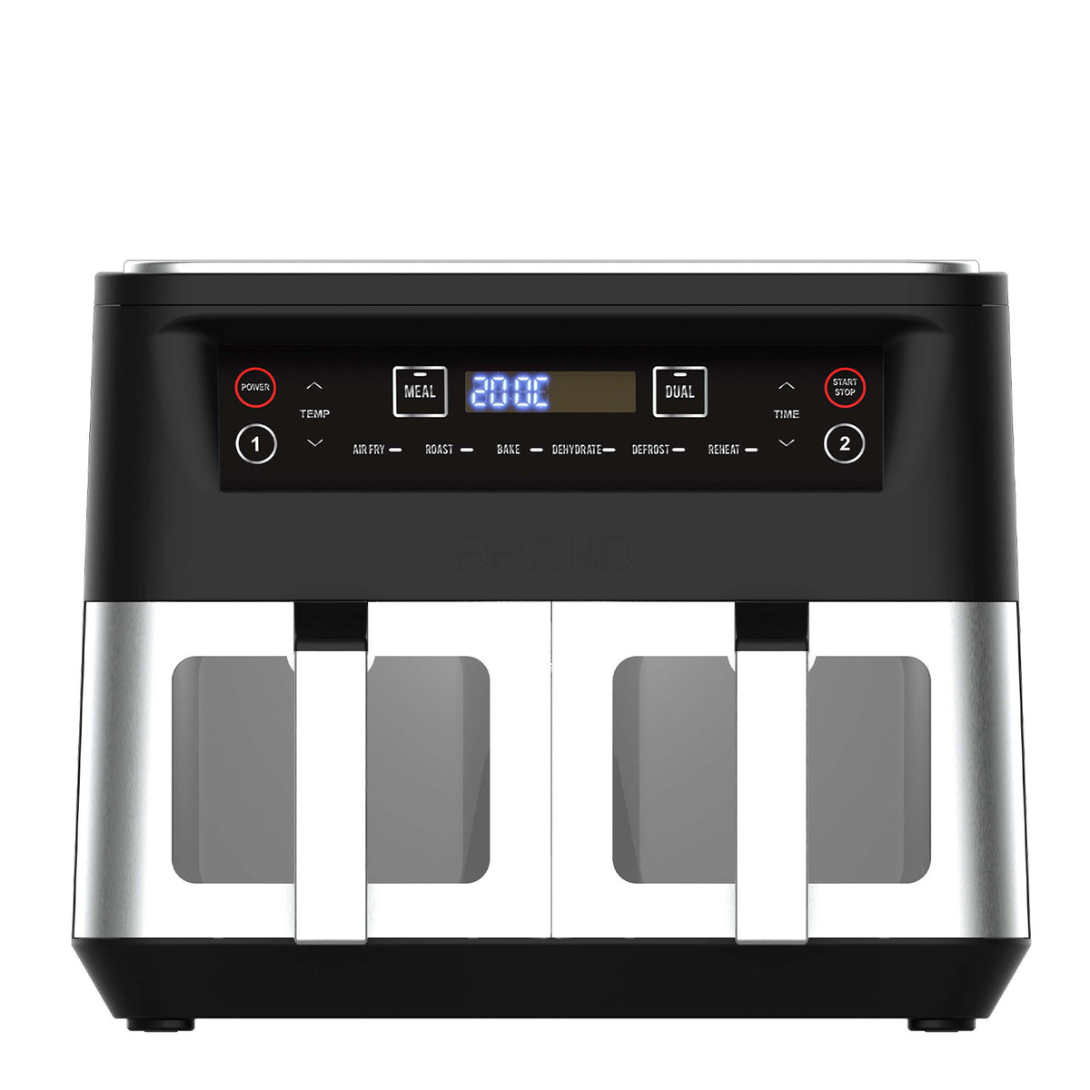 Kitchen Couture Dual View 2 x 5 Litre (10 Litre) Air Fryer Stainless Steel - Flavour Fushion Cooking Shop