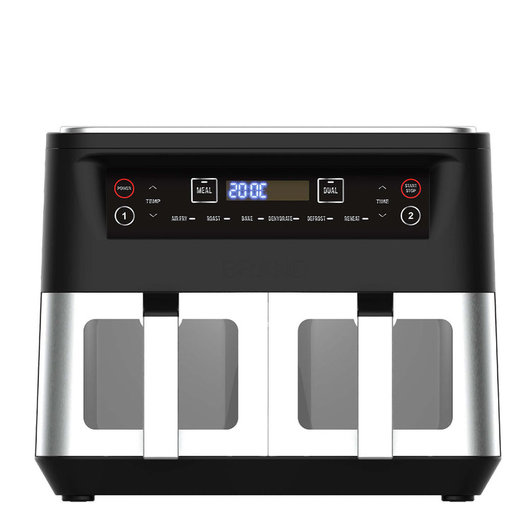 Kitchen Couture Dual View 2 x 5 Litre (10 Litre) Air Fryer Stainless Steel - Flavour Fushion Cooking Shop