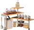 CARLA HOME 3 Tier Corner Shelf Kitchen Spice Rack Organiser with Hooks for Home Storage & Organisation - Flavour Fushion Cooking Shop