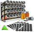 Spice Rack organiser with 28 Spice Jars, Spice Labels, Funnel and Marker for Kitchen Countertop - Flavour Fushion Cooking Shop