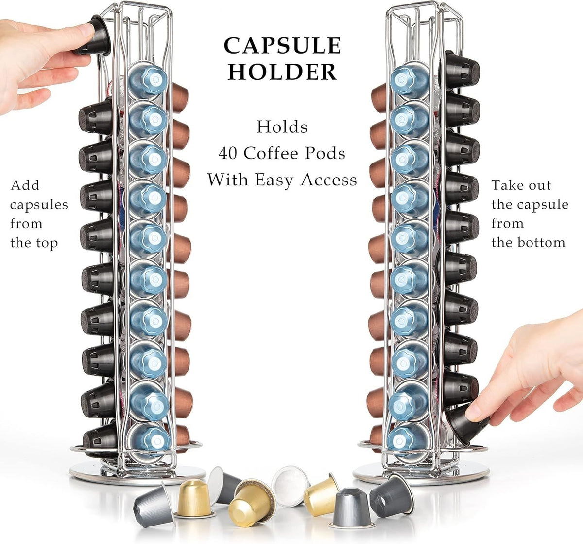 Coffee Pods Holder Storage Compatible with 40 Nespresso Pods - Flavour Fushion Cooking Shop