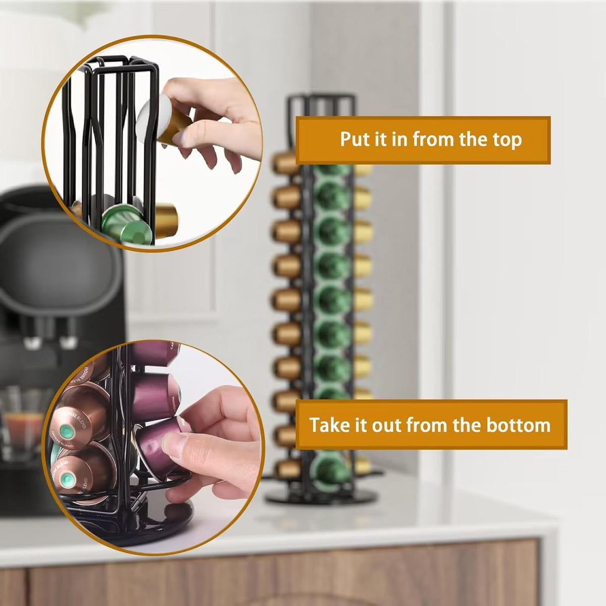 Coffee Pods Holder Storage Compatible with 40 Nespresso Pods - Flavour Fushion Cooking Shop