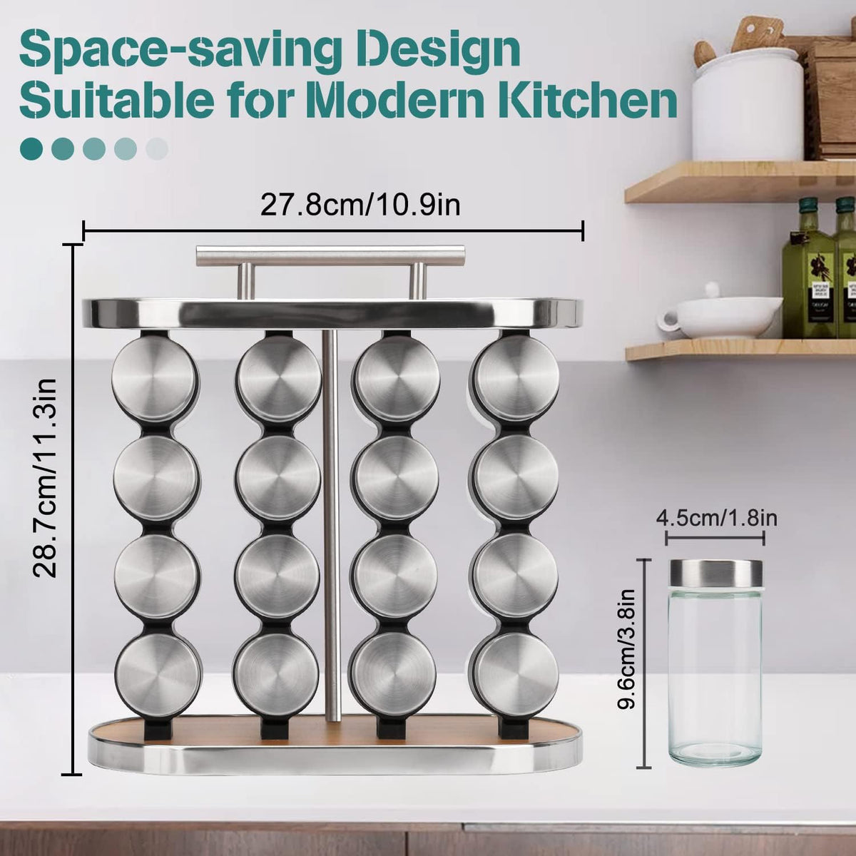CARLA HOME 20-Jar Spice Rack Organizer Storage for Kitchen Countertop or Cabinet - Flavour Fushion Cooking Shop