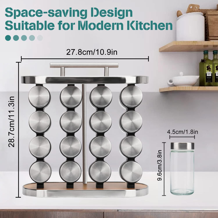CARLA HOME 20-Jar Spice Rack Organizer Storage for Kitchen Countertop or Cabinet - Flavour Fushion Cooking Shop