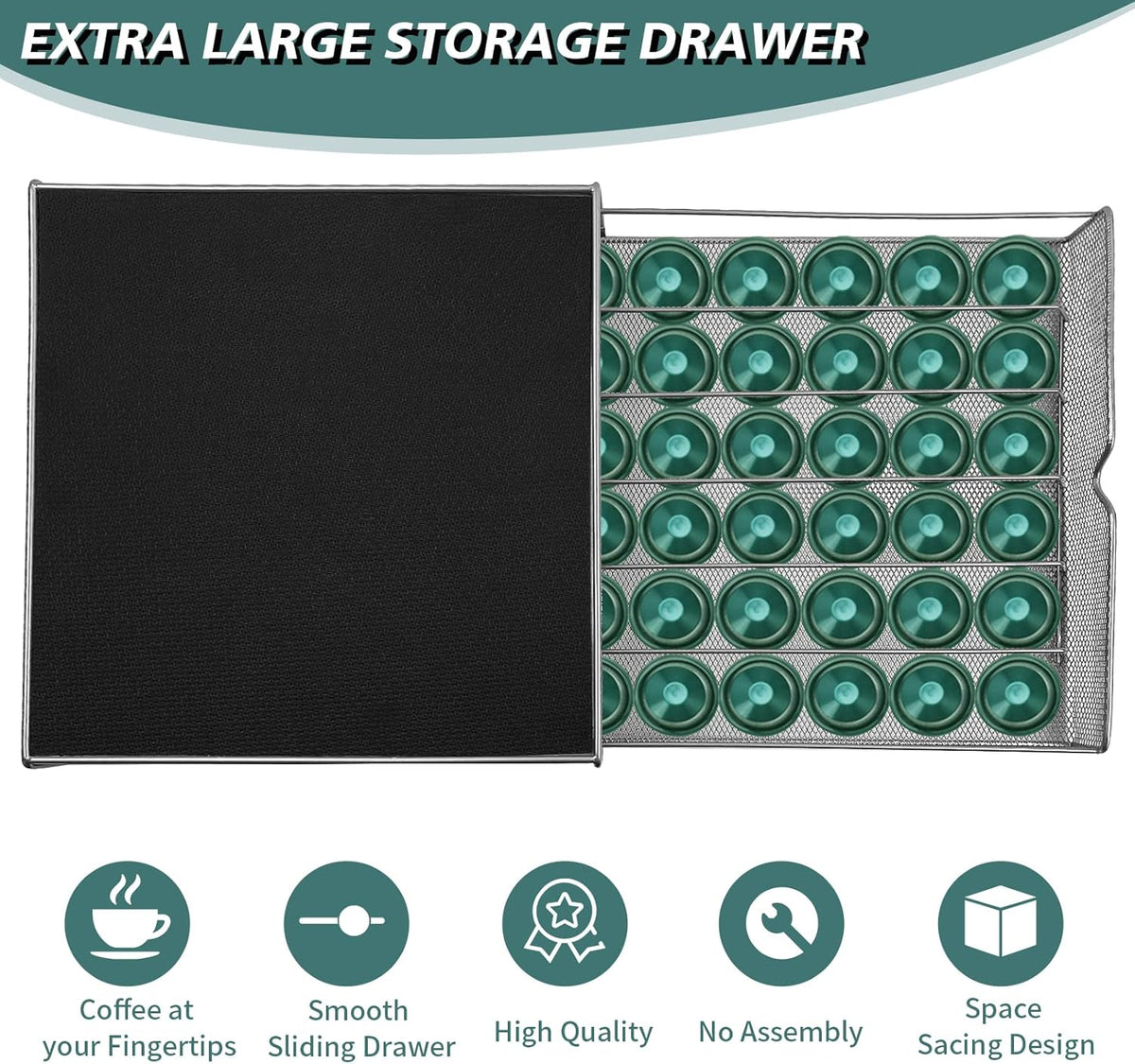 CARLA HOME K-Cup Coffee Pod Drawer for 36 Coffee Pods Storage for Home Kitchen Counter Organizer - Flavour Fushion Cooking Shop