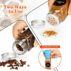 CARLA HOME 24 Glass Spice Jars with Lids, Shaker Tops, 180 Spice Labels