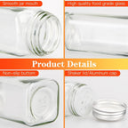 CARLA HOME 24 Glass Spice Jars with Lids, Shaker Tops, 180 Spice Labels