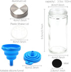 CARLA HOME 24 Glass Spice Jars with Lids, Shaker Tops, 180 Spice Labels