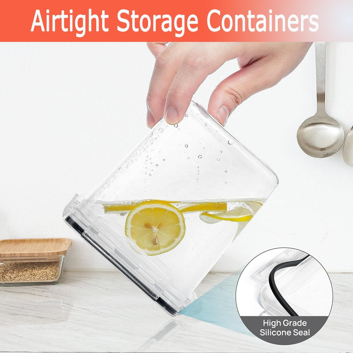 CARLA HOME 8 Piece Airtight Food Storage Containers Set with Lids & Labels for Kitchen Storage - Flavour Fushion Cooking Shop