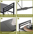 CARLA HOME 2-Tier Microwave Oven Rack with Adjustable Metal Kitchen Shelf Stand(Black)