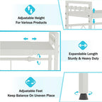 CARLA HOME 2-Tier Microwave Oven Rack with Adjustable Metal Kitchen Shelf Stand (White)