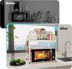 CARLA HOME 2-Tier Microwave Oven Rack with Adjustable Metal Kitchen Shelf Stand (White)