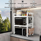 CARLA HOME 3-Tier Microwave Oven Rack with Adjustable Metal Kitchen Shelf Stand