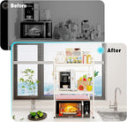 CARLA HOME 3-Tier Microwave Oven Rack with Adjustable Metal Kitchen Shelf Stand