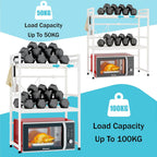 CARLA HOME 3-Tier Microwave Oven Rack with Adjustable Metal Kitchen Shelf Stand