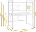 CARLA HOME 3-Tier Microwave Oven Rack with Adjustable Metal Kitchen Shelf Stand