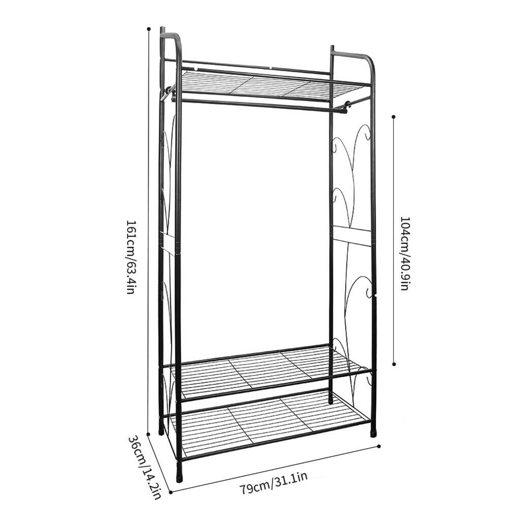Extra Large Iron Clothes Rack Garment Hanging Stand